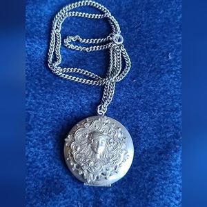 Antique art nouveau locket necklace